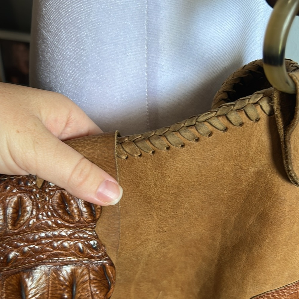 [Anna Trzebinski] Brown Crocodile Leather Handbag - Picture 6 of 9